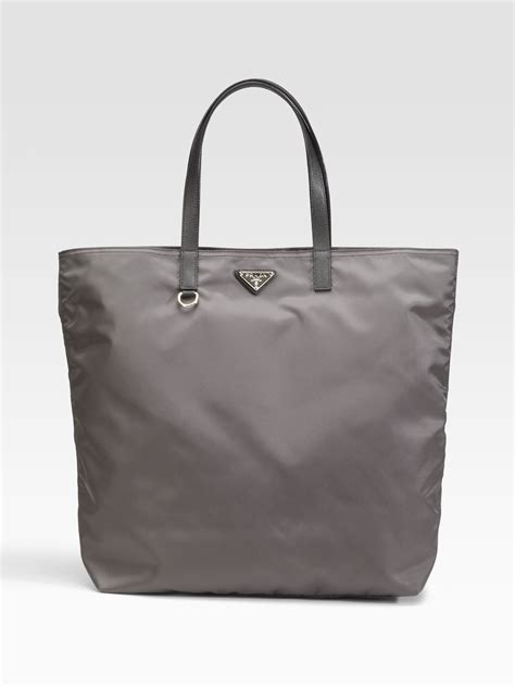 prada tote gray bag|Prada nylon tote bag large.